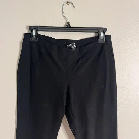 Eileen Fisher Size Small Petite Black Stretch Ankle Pull On Pants - Picture 2 of 6